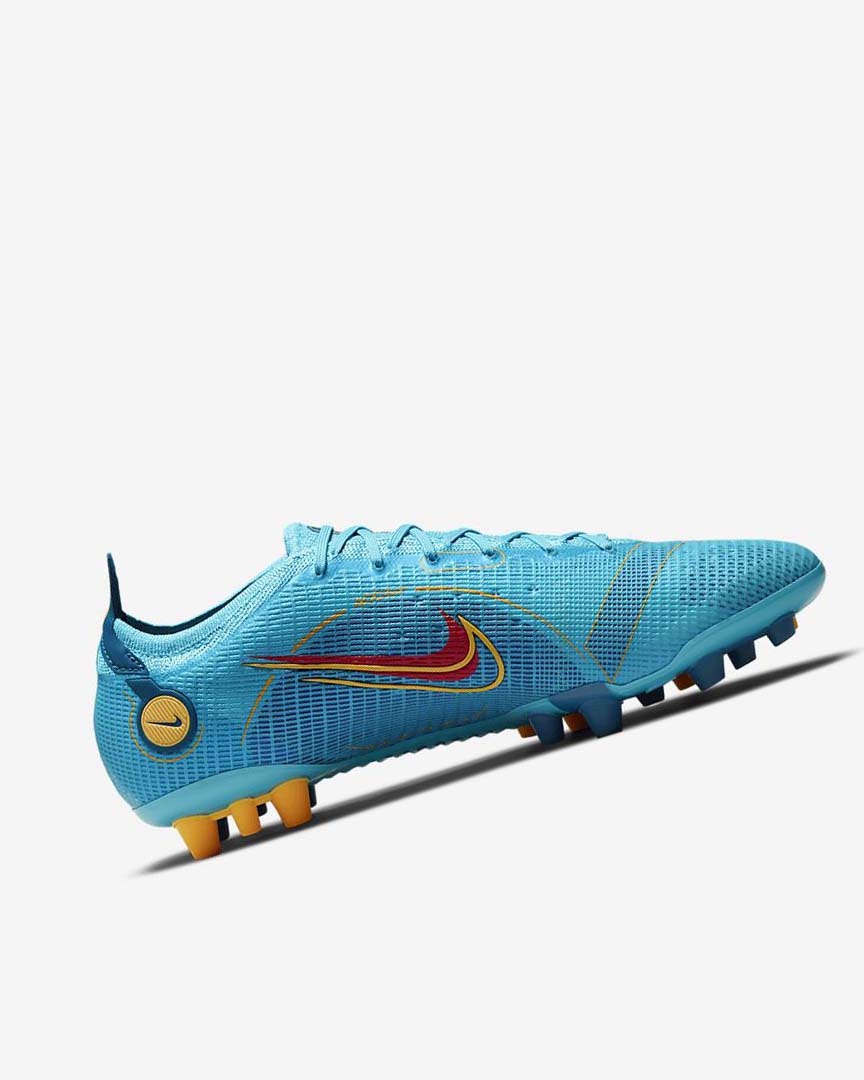 Blue / Orange Women's Nike Mercurial Vapor 14 Elite AG Football Boots | UK5321