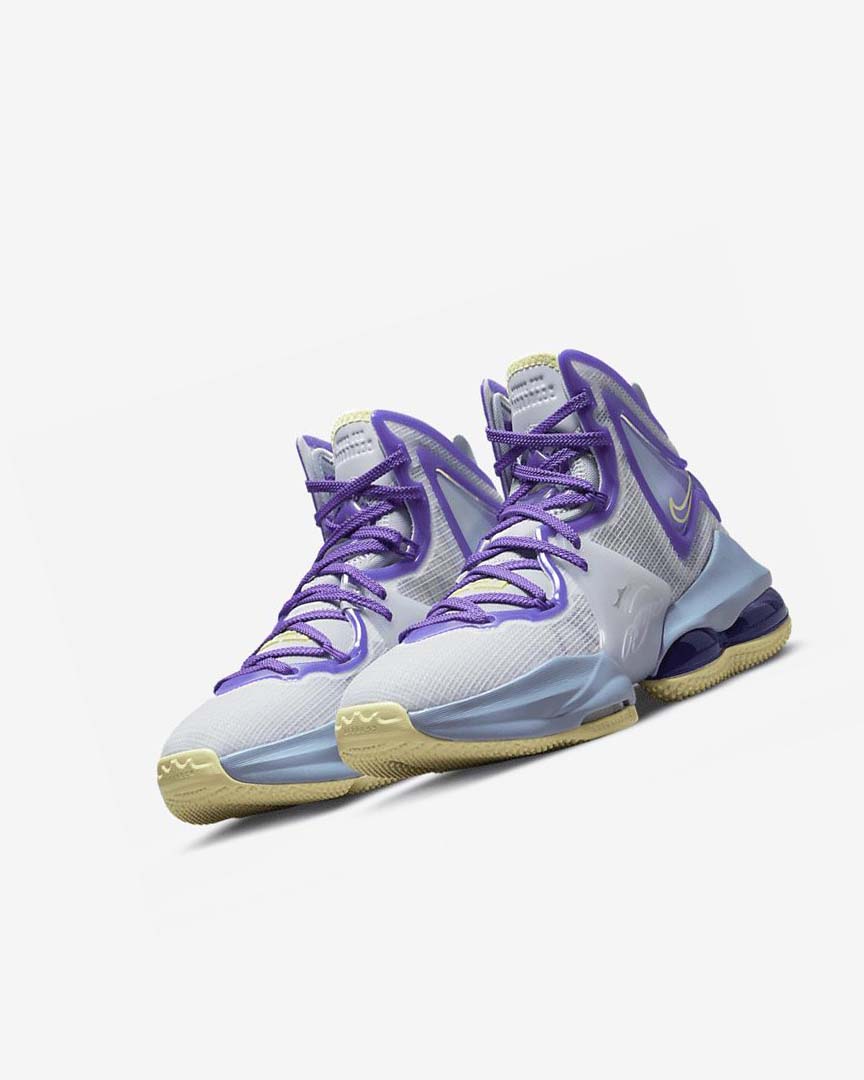 Blue / Purple Boys' Nike LeBron 19 Basketball Shoes | UK2891