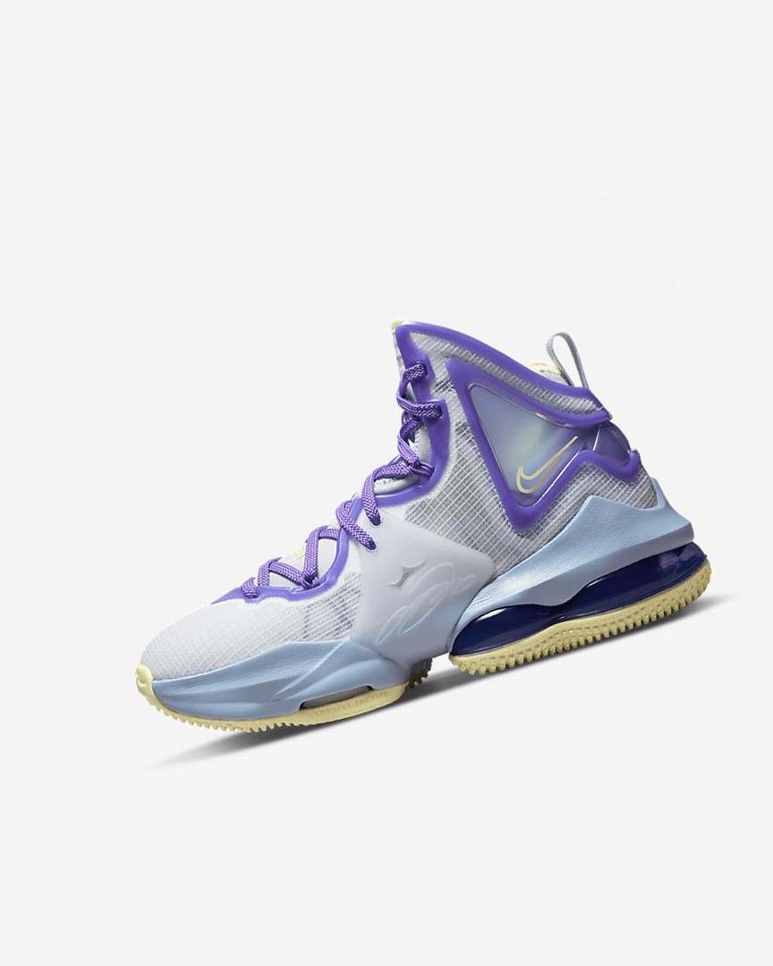 Blue / Purple Boys\' Nike LeBron 19 Basketball Shoes | UK2891