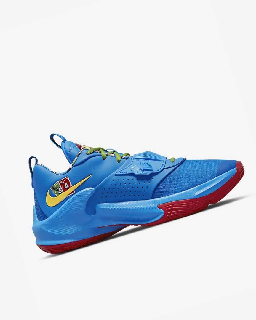 Blue / Red Men's Nike Zoom Freak 3 Basketball Shoes | UK5120