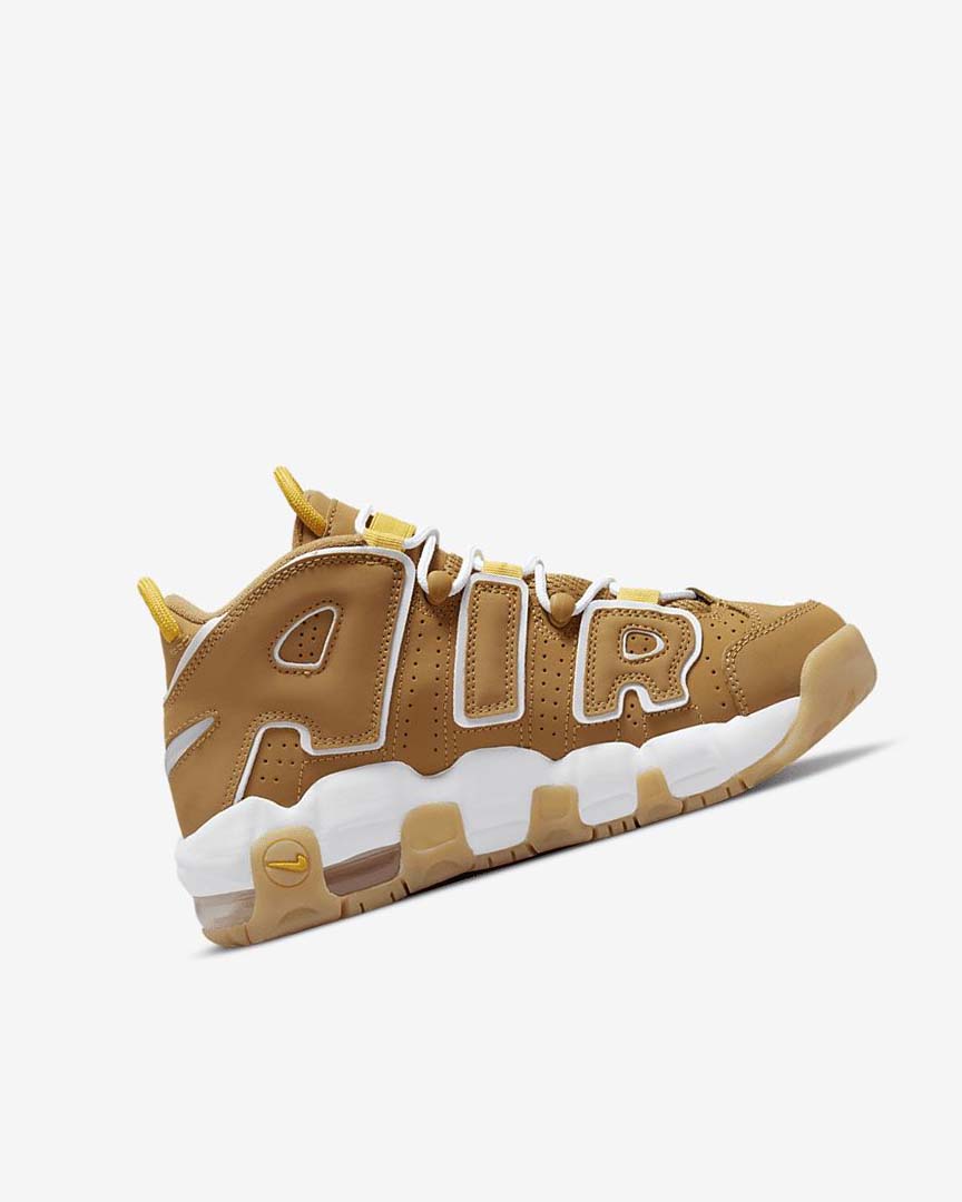 Brown / Light Brown / White Girls' Nike Air More Uptempo Sneakers | UK2823