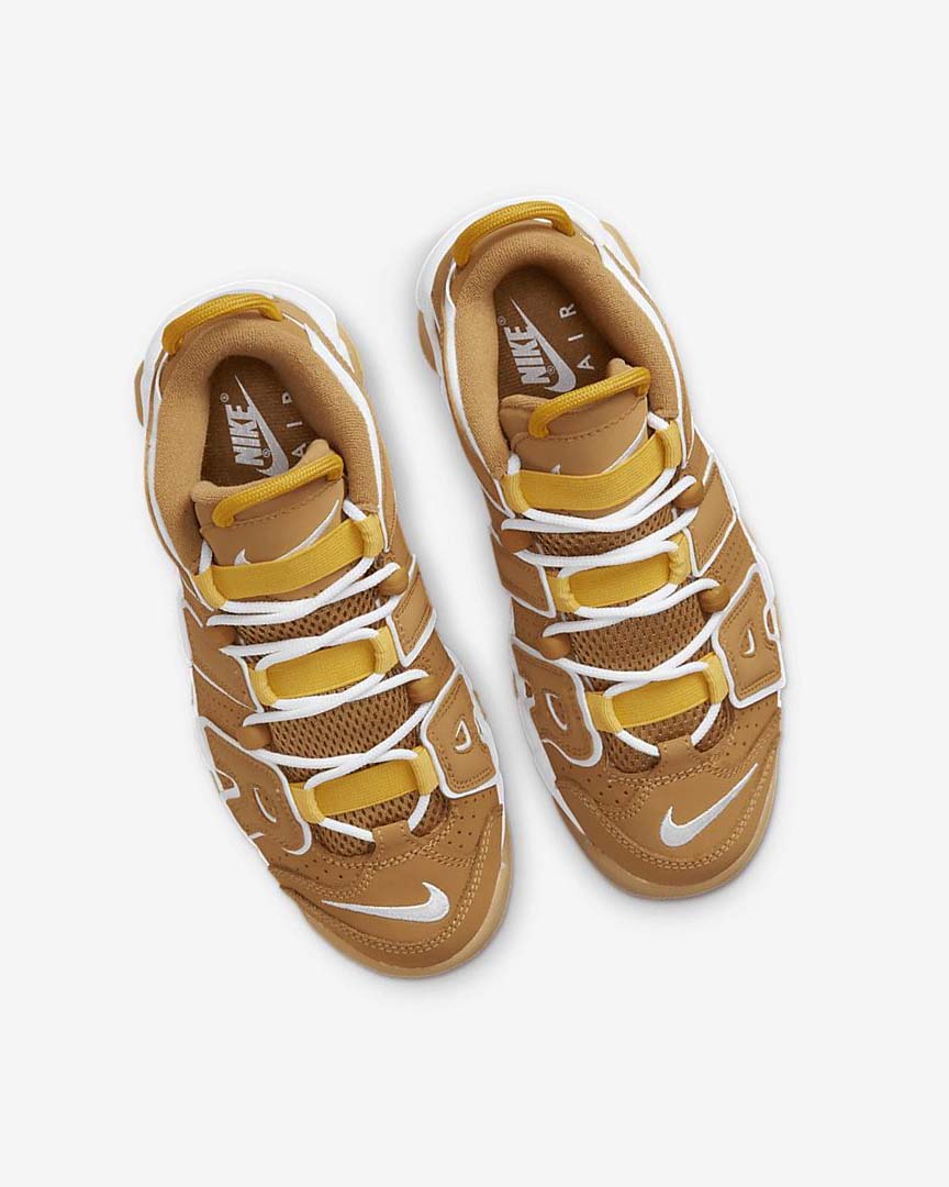 Brown / Light Brown / White Girls' Nike Air More Uptempo Sneakers | UK2823