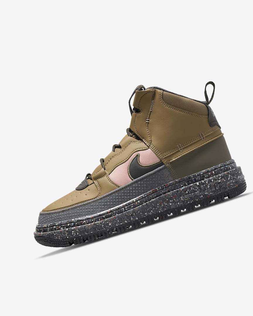 Brown / Olive / Pink Men\'s Nike Air Force 1 Boots | UK3011