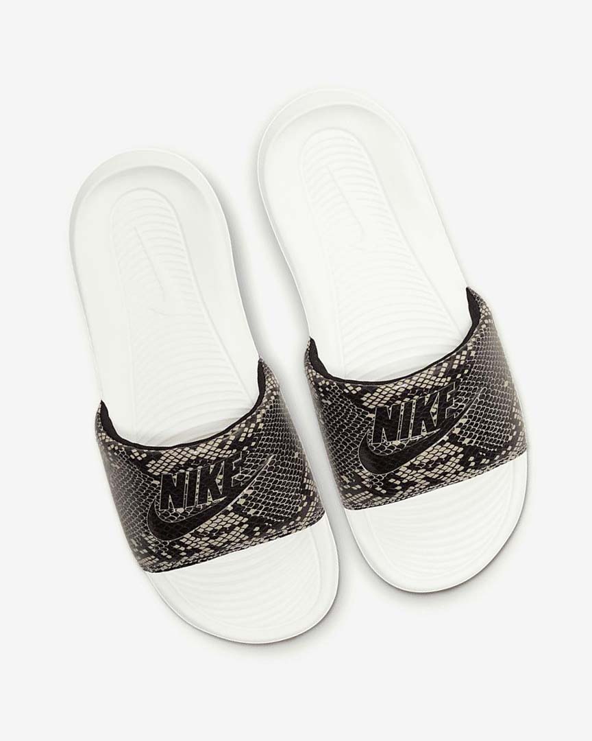 Brown / White / Black Women's Nike Victori One Slides | UK4979