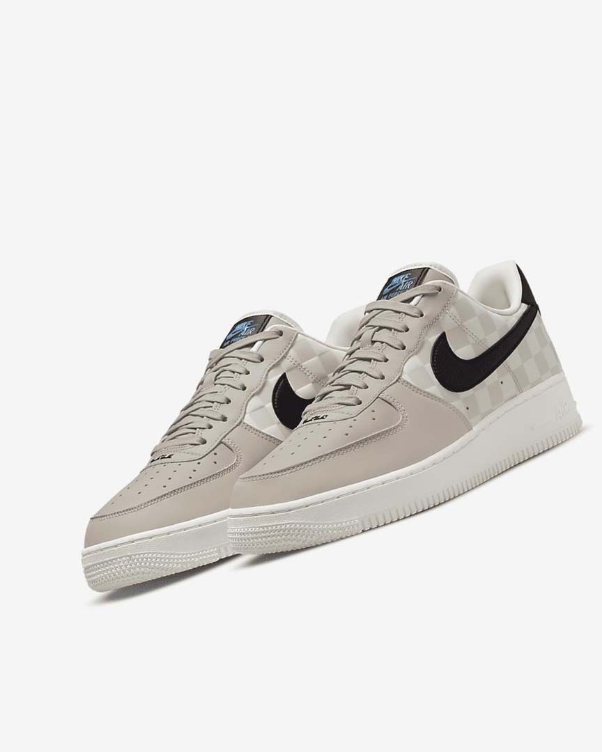 Cream / Black / Black Men's Nike Air Force 1 '07 QS Sneakers | UK5398