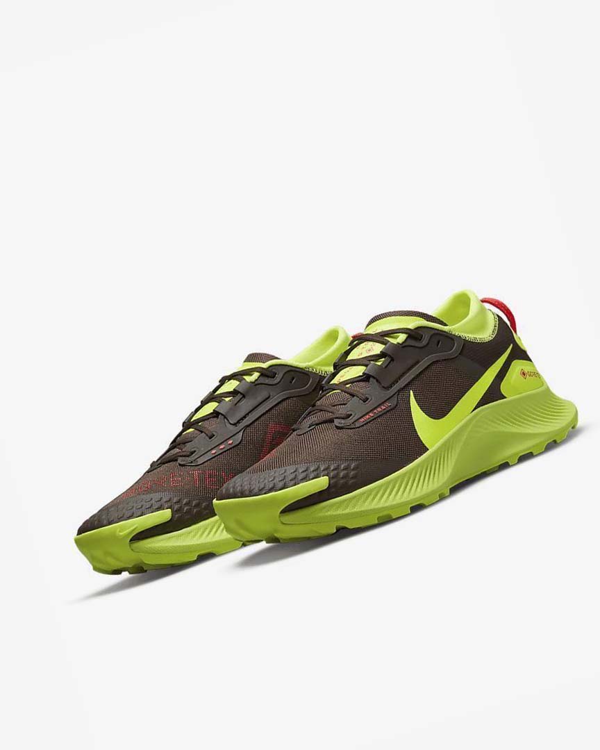 Dark Chocolate / Light Red Men's Nike Pegasus Trail 3 GORE-TEX Trail Running Shoes | UK2905