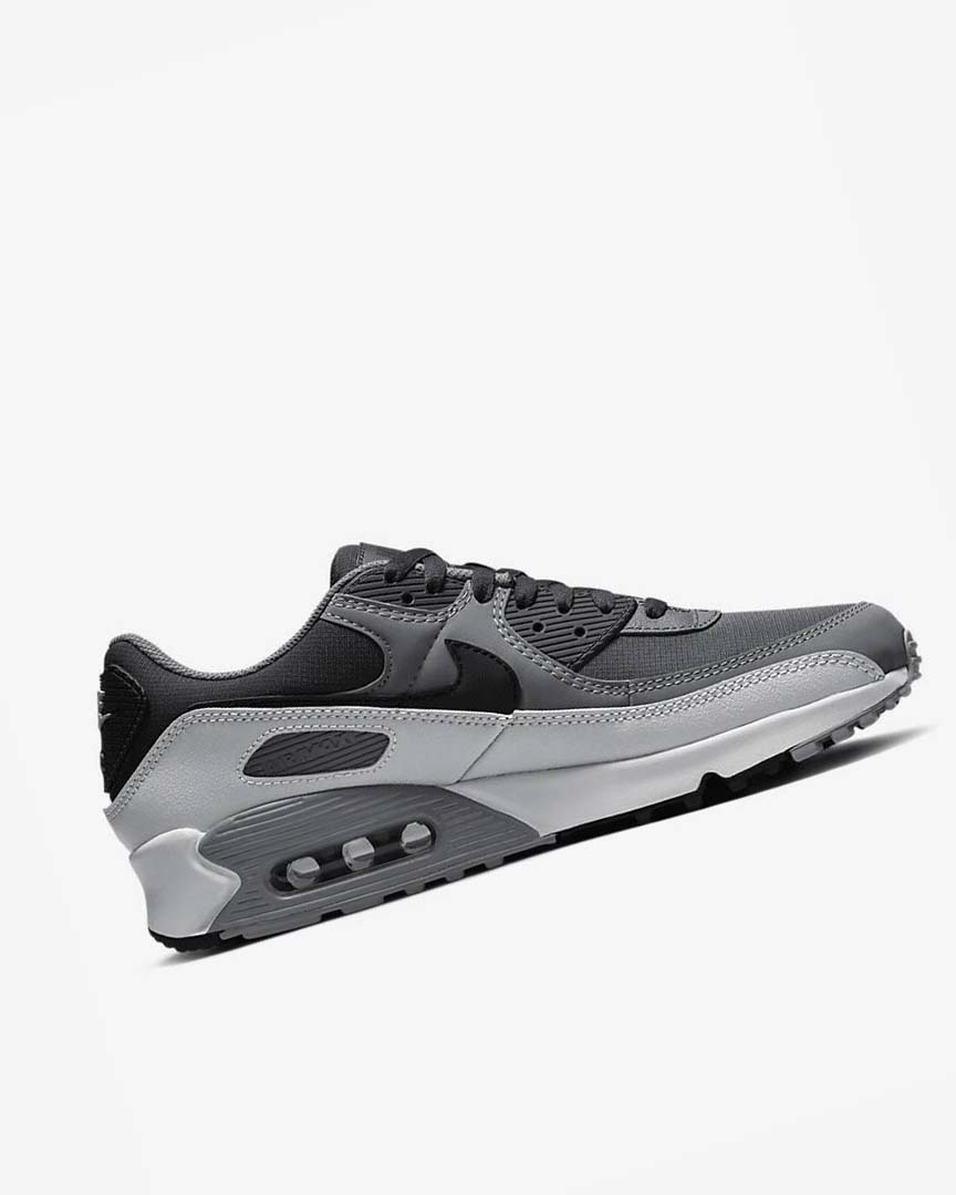 Dark Grey / Dark Grey / Grey / Black Men's Nike Air Max 90 Casual Shoes | UK5366