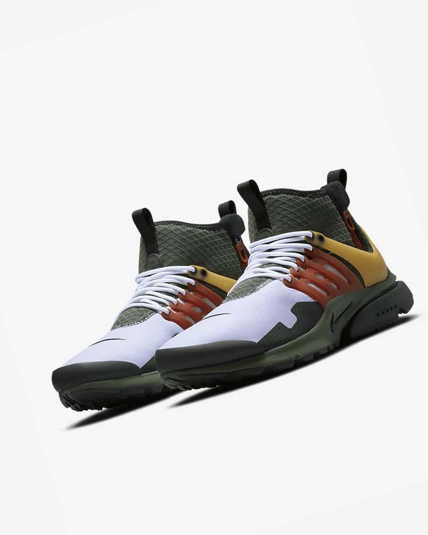 Dark Grey Green / Black Men's Nike Air Presto Mid Utility Casual Shoes | UK1211