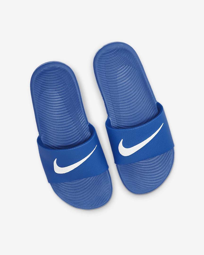 Deep Blue / White Boys' Nike Kawa Slides | UK2990