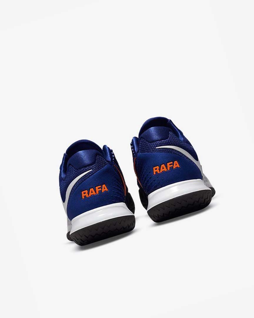 Deep Royal Blue / Orange / Black / White Men's Nike Court Zoom Vapor Cage 4 Rafa Tennis Shoes | UK2462