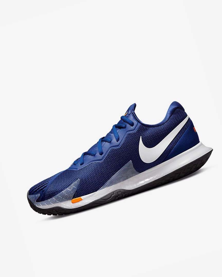 Deep Royal Blue / Orange / Black / White Men\'s Nike Court Zoom Vapor Cage 4 Rafa Tennis Shoes | UK2462