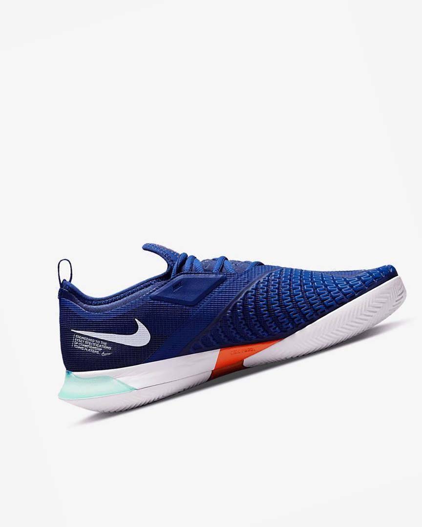 Deep Royal Blue / Turquoise / Orange / White Men's Nike Court React Vapor NXT Tennis Shoes | UK5218