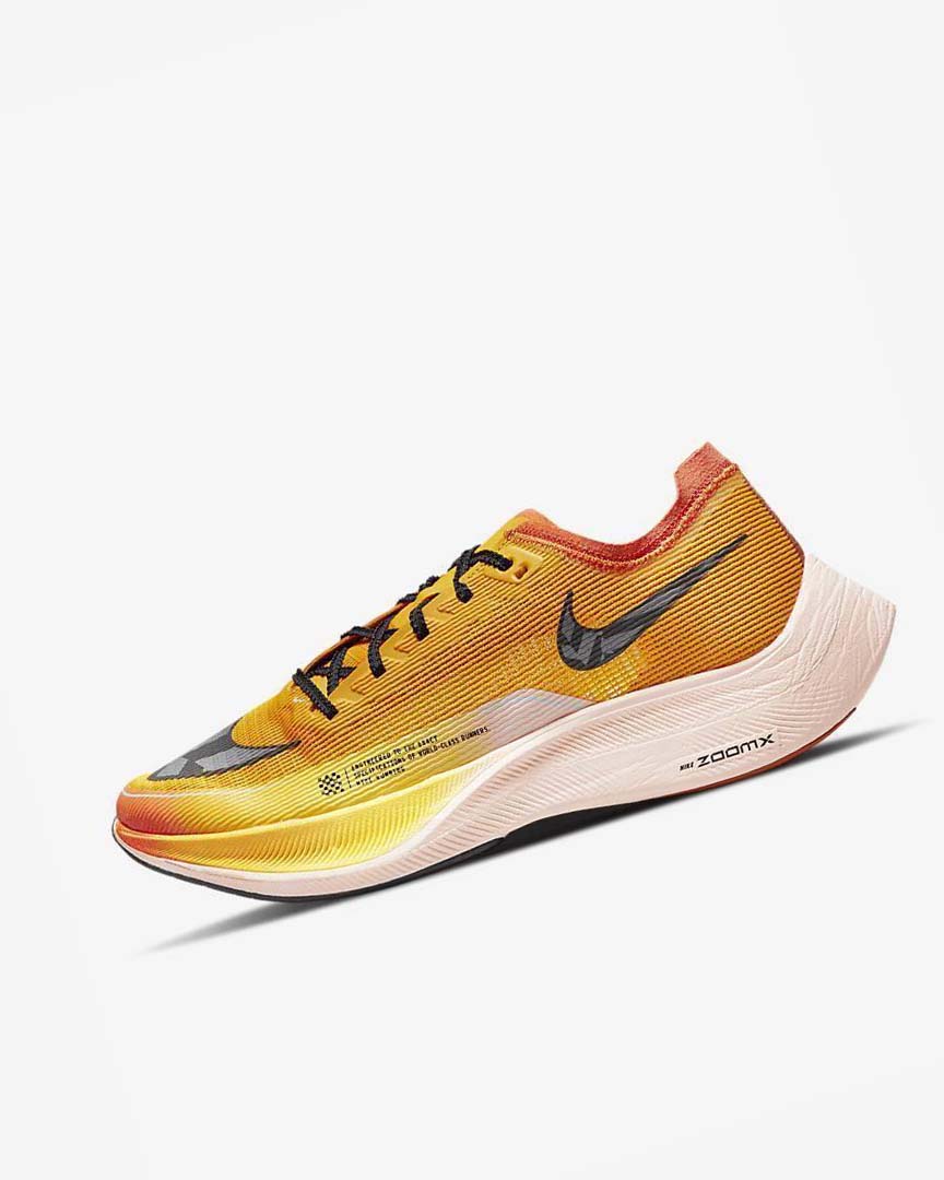 Gold / Orange / Black Men\'s Nike ZoomX Vaporfly NEXT% 2 Ekiden Running Shoes | UK2873