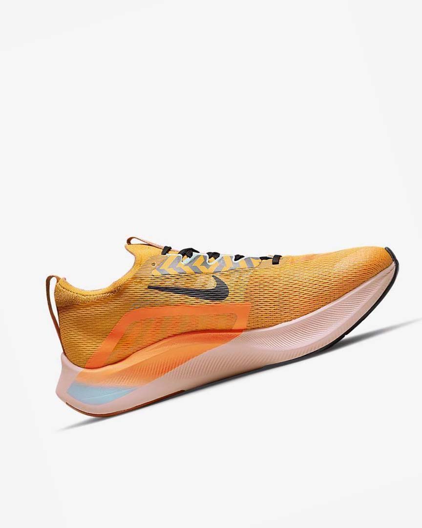 Gold / Orange / Black Men's Nike Zoom Fly 4 Running Shoes | UK5109