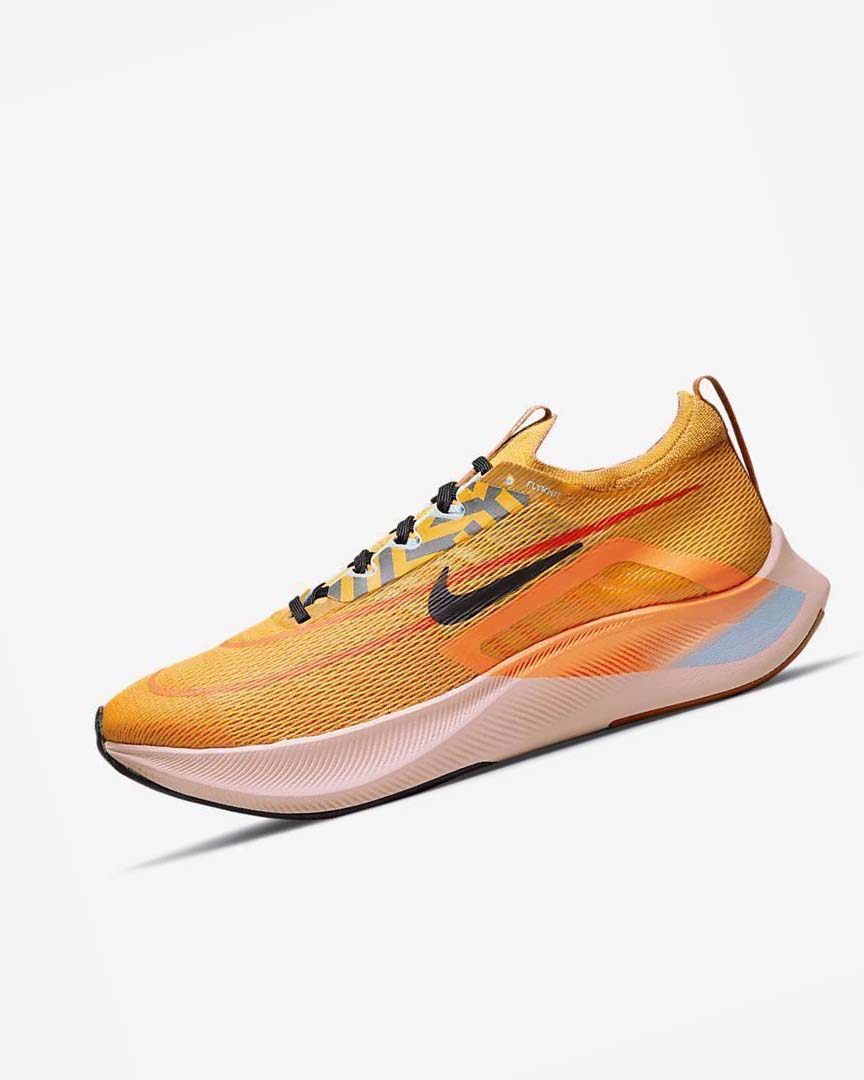 Gold / Orange / Black Men\'s Nike Zoom Fly 4 Running Shoes | UK5109