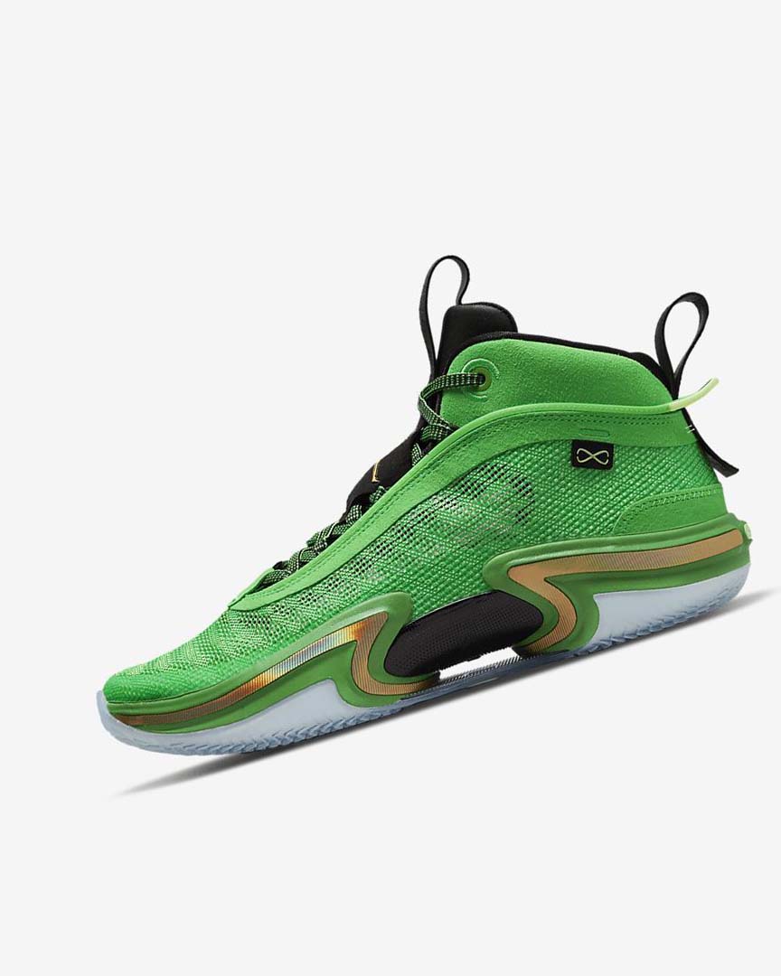 Green / Black / Light Green / Metal Gold Men\'s Nike Air Jordan XXXVI Basketball Shoes | UK5451