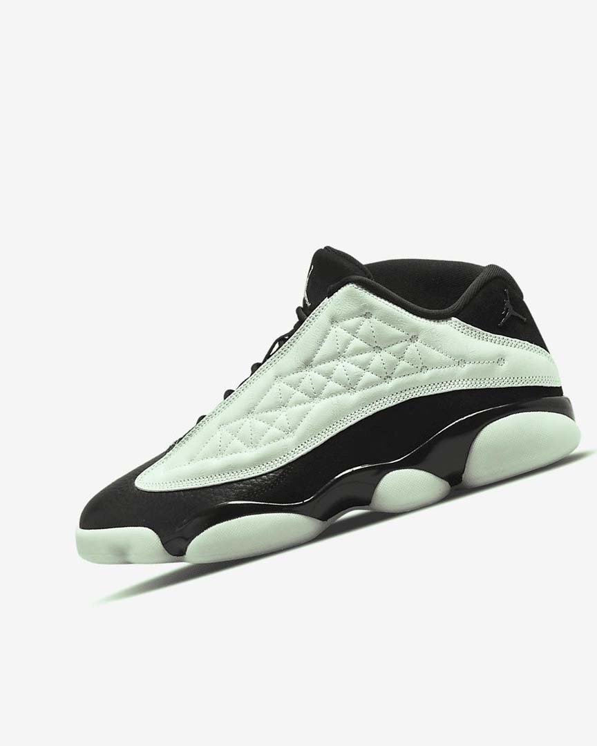 Green / Black Men\'s Nike Air Jordan 13 Retro Low Basketball Shoes | UK3044