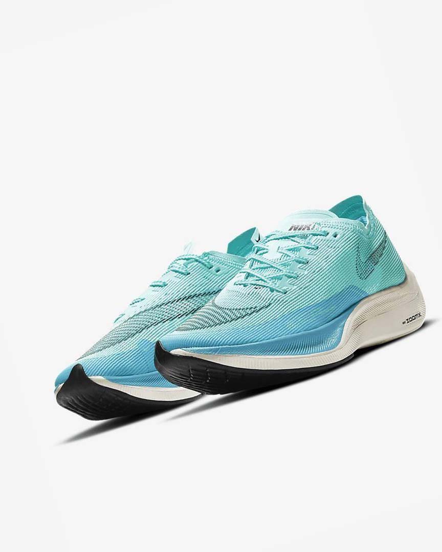 Green / Blue / White / Black Men's Nike ZoomX Vaporfly Next% 2 Running Shoes | UK2413