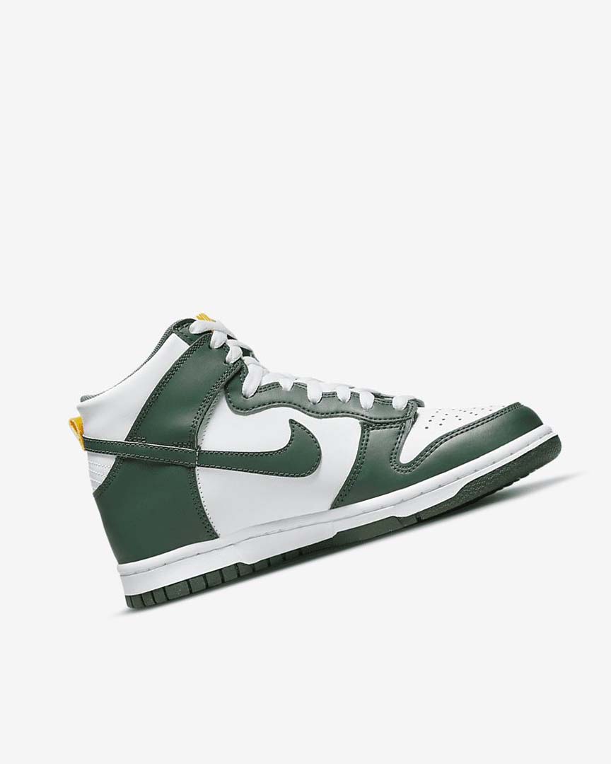 Green / Gold / White Boys' Nike Dunk High Shoes | UK5250