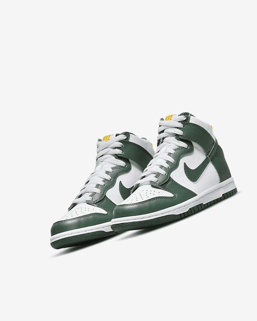 Green / Gold / White Boys' Nike Dunk High Shoes | UK5250