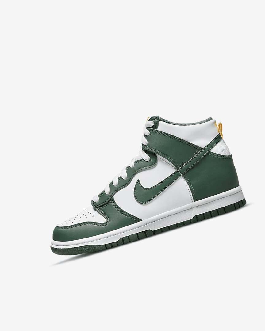 Green / Gold / White Boys\' Nike Dunk High Shoes | UK5250