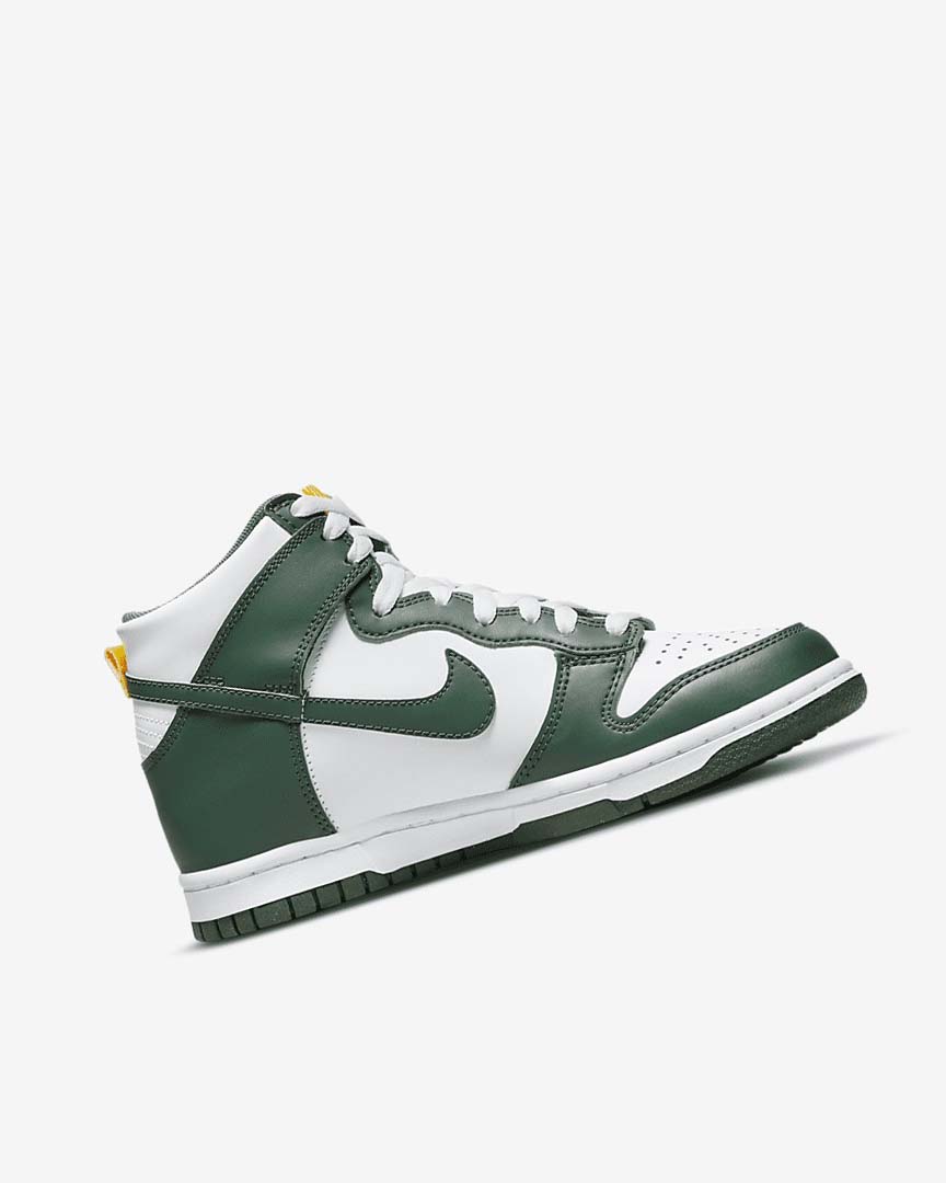 Green / Gold / White Girls' Nike Dunk High Shoes | UK4608