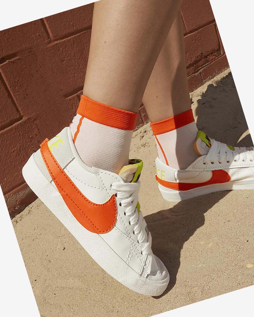 Green / Orange Women's Nike Blazer Low '77 Jumbo Sneakers | UK5307