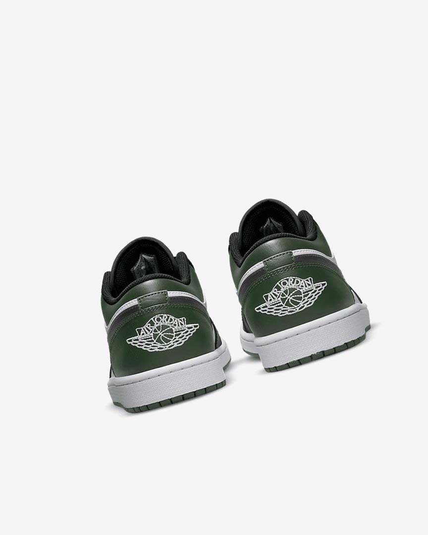 Green / White / Black Men's Nike Air Jordan 1 Low Sneakers | UK2229