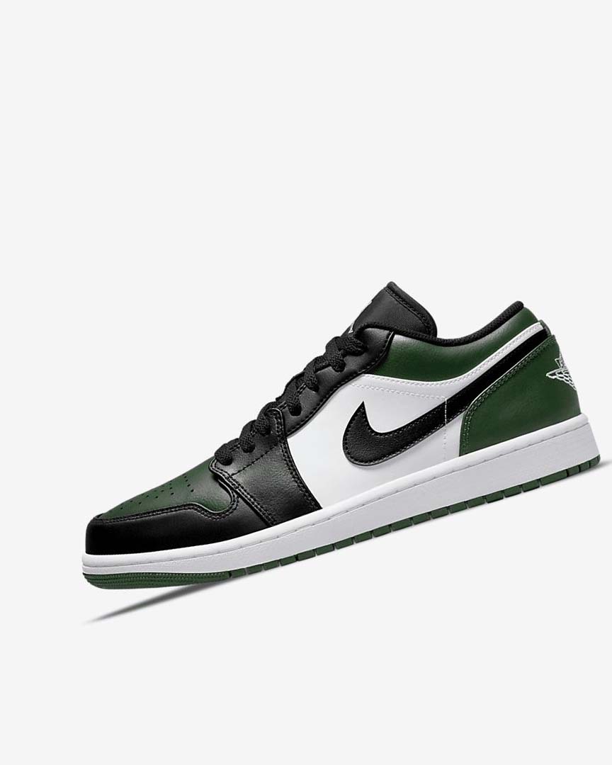 Green / White / Black Men\'s Nike Air Jordan 1 Low Sneakers | UK2229