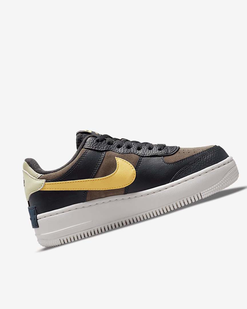 Green / White / Gold Women's Nike Air Force 1 Shadow Sneakers | UK5288