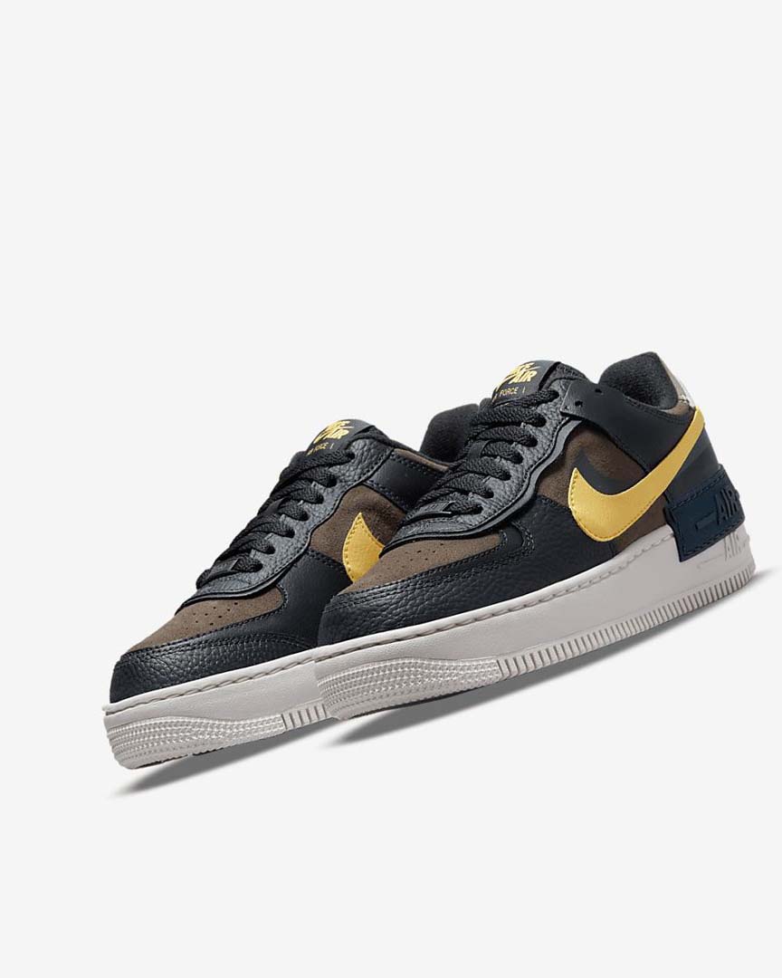 Green / White / Gold Women's Nike Air Force 1 Shadow Sneakers | UK5288