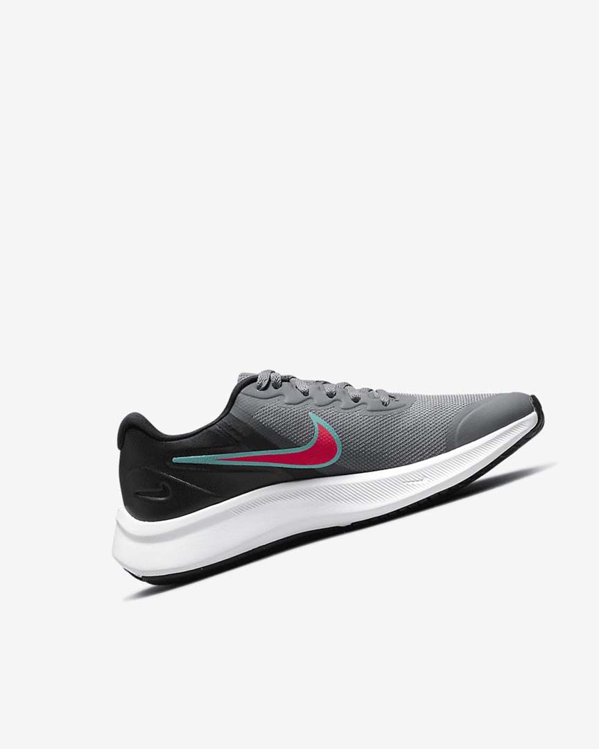 Grey / Black / Red Boys' Nike Star Runner 3 Running Shoes | UK4854