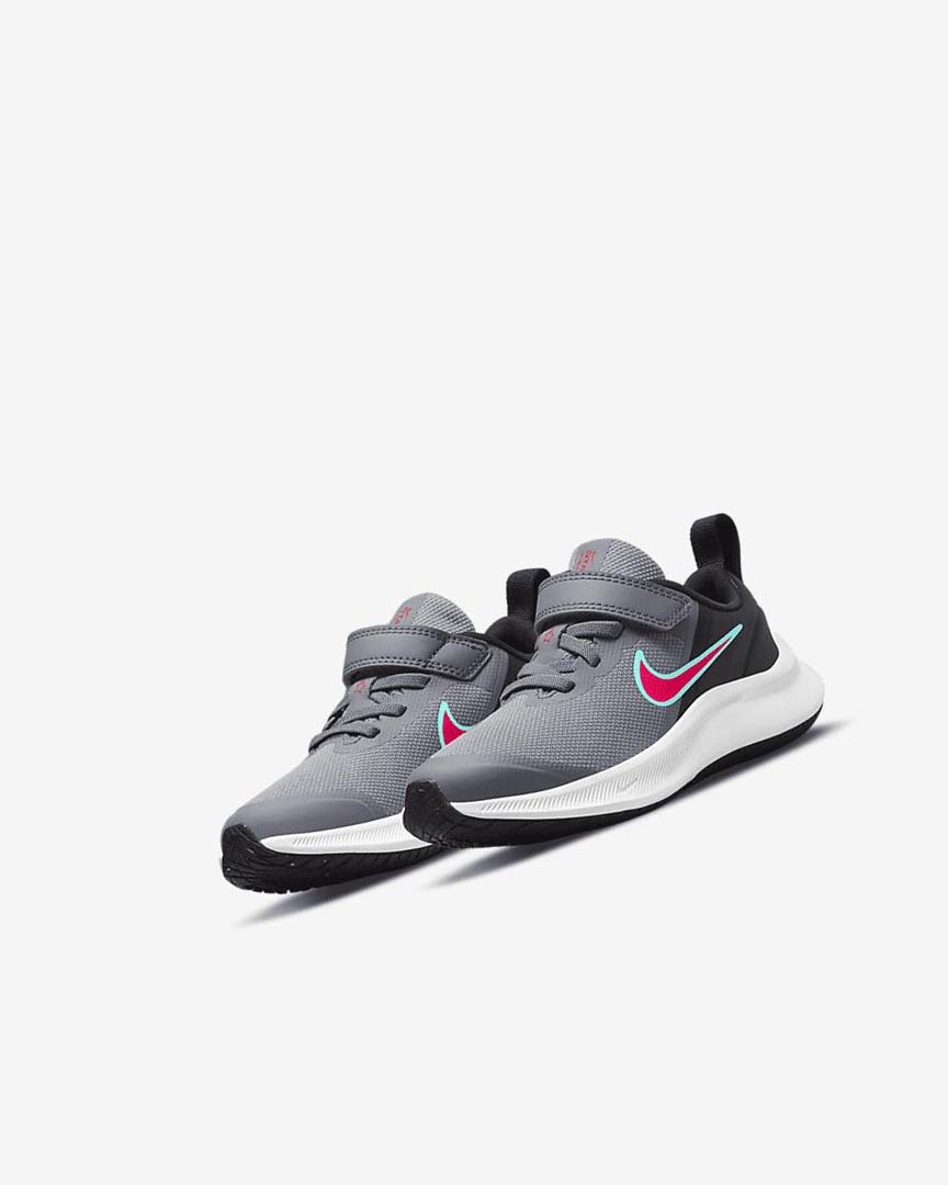 Grey / Black / Red Boys' Nike Star Runner 3 Running Shoes | UK5041