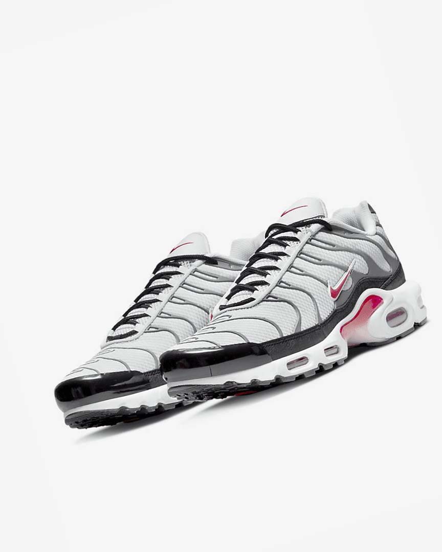 Grey / Black / Red Men's Nike Air Max Plus Sneakers | UK1120