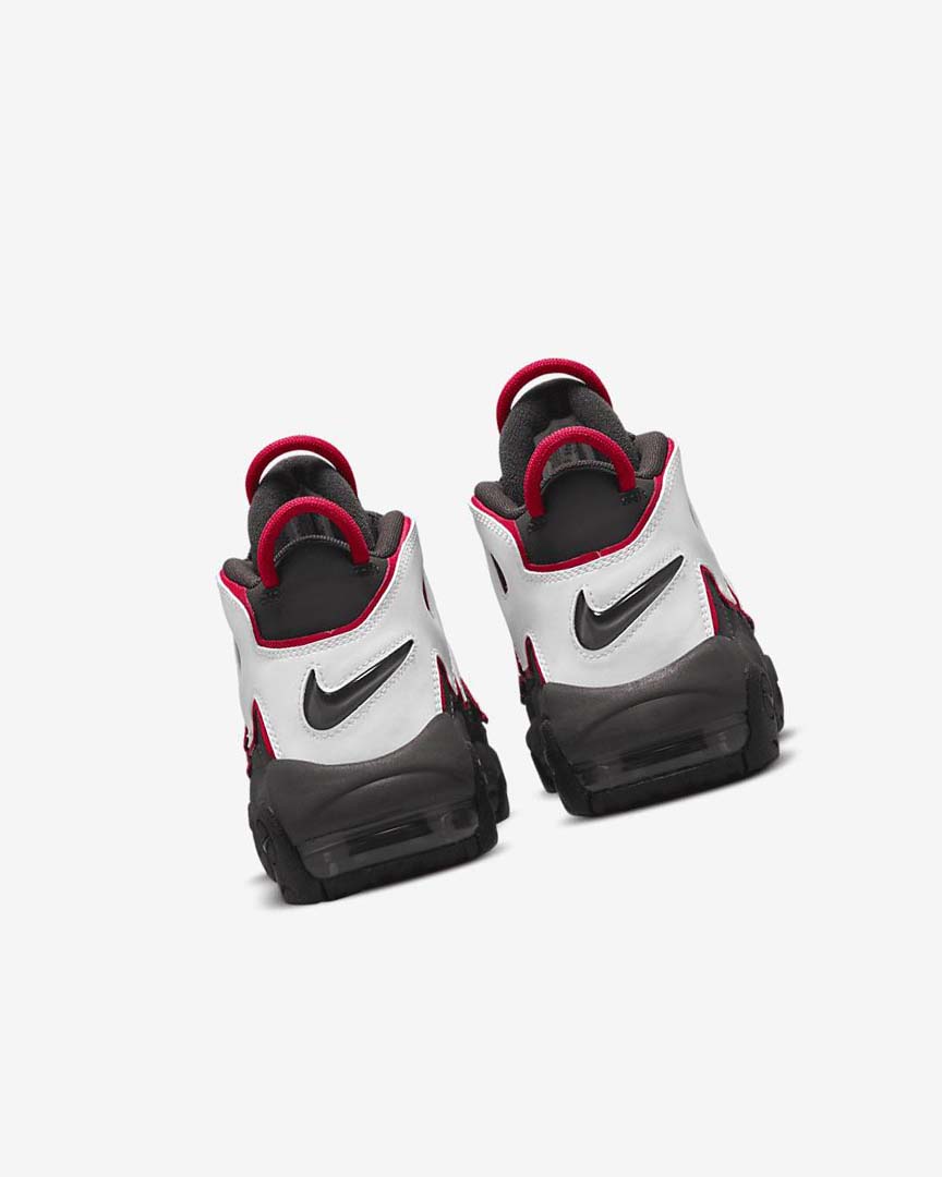 Grey / Black / Red / White Boys' Nike Air More Uptempo Basketball Shoes | UK4626