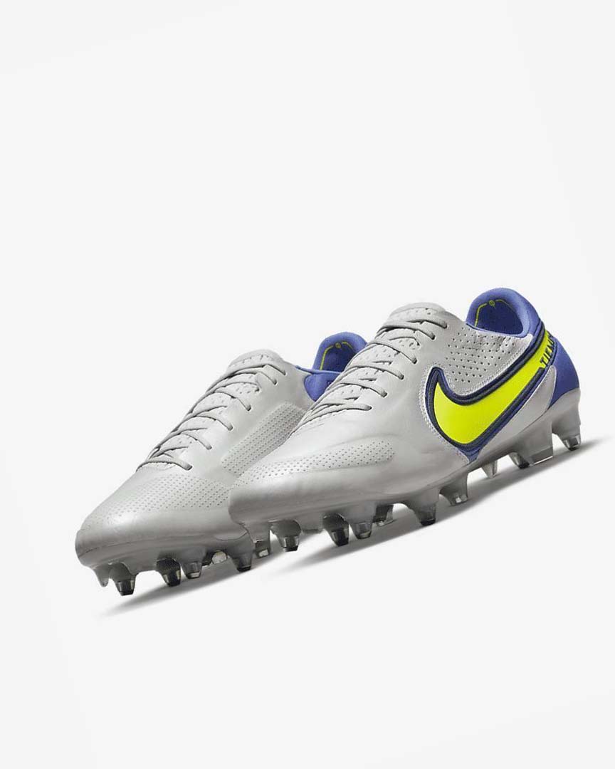 Grey / Blue Men's Nike Tiempo Legend 9 Elite SG-Pro AC Football Boots | UK2895