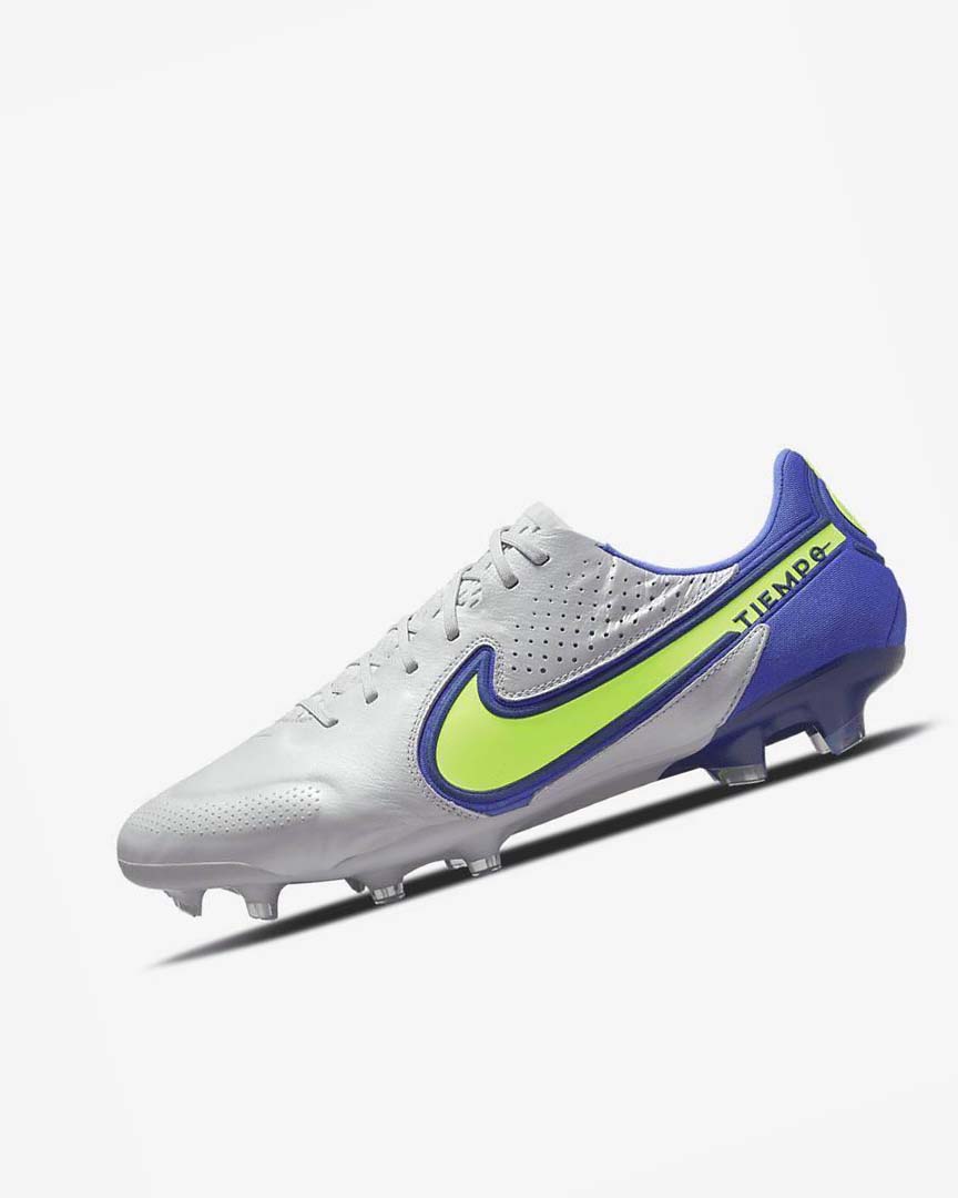 Grey / Blue Men\'s Nike Tiempo Legend 9 Elite FG Football Boots | UK4667