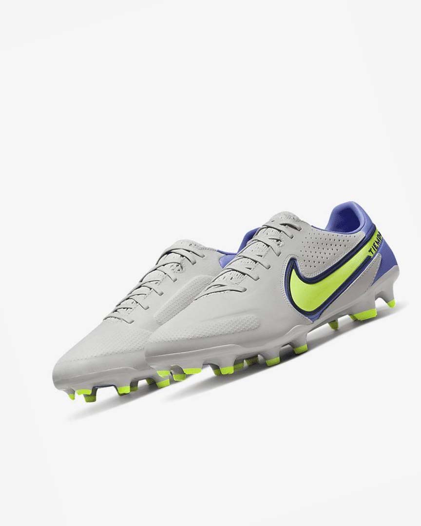 Grey / Blue Men's Nike Tiempo Legend 9 Pro FG Football Boots | UK1168