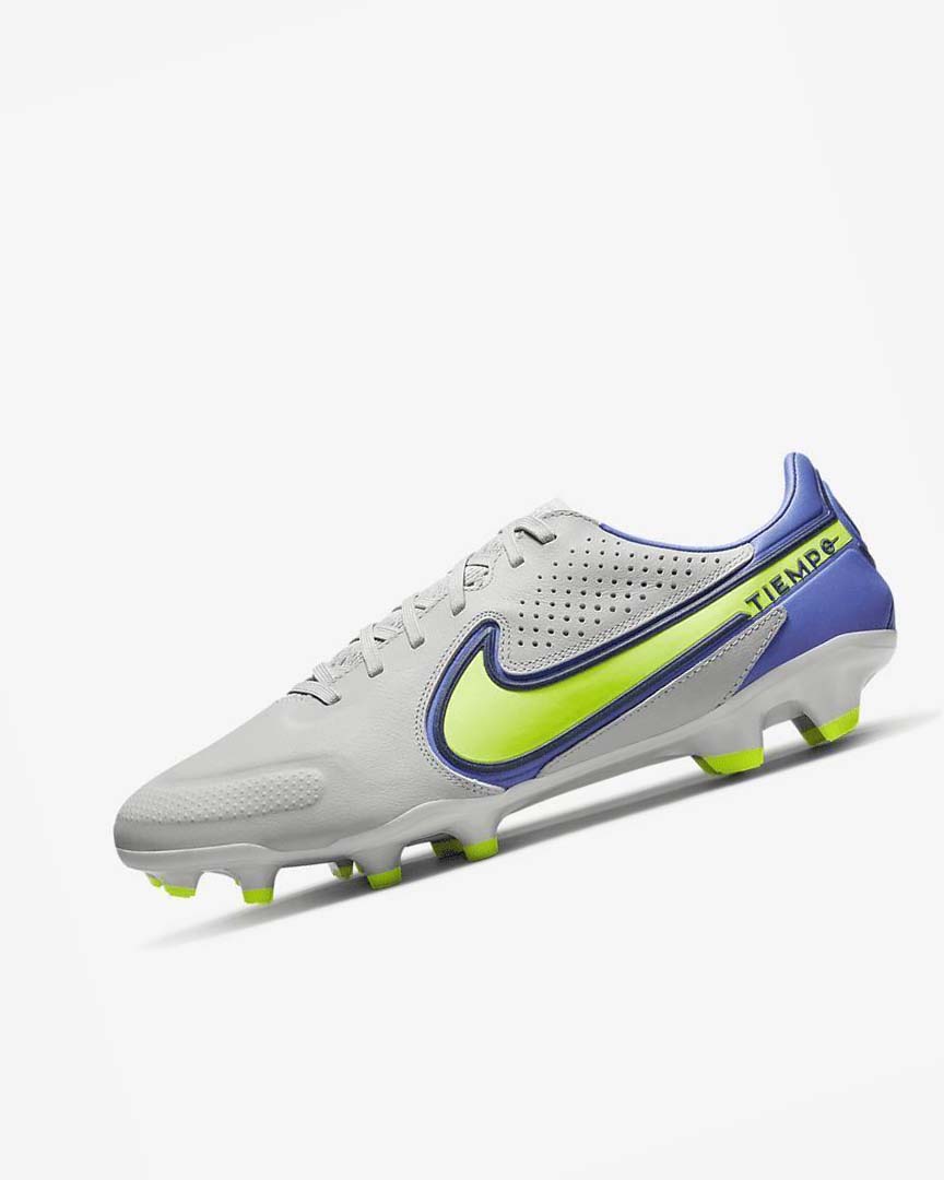 Grey / Blue Men\'s Nike Tiempo Legend 9 Pro FG Football Boots | UK1168