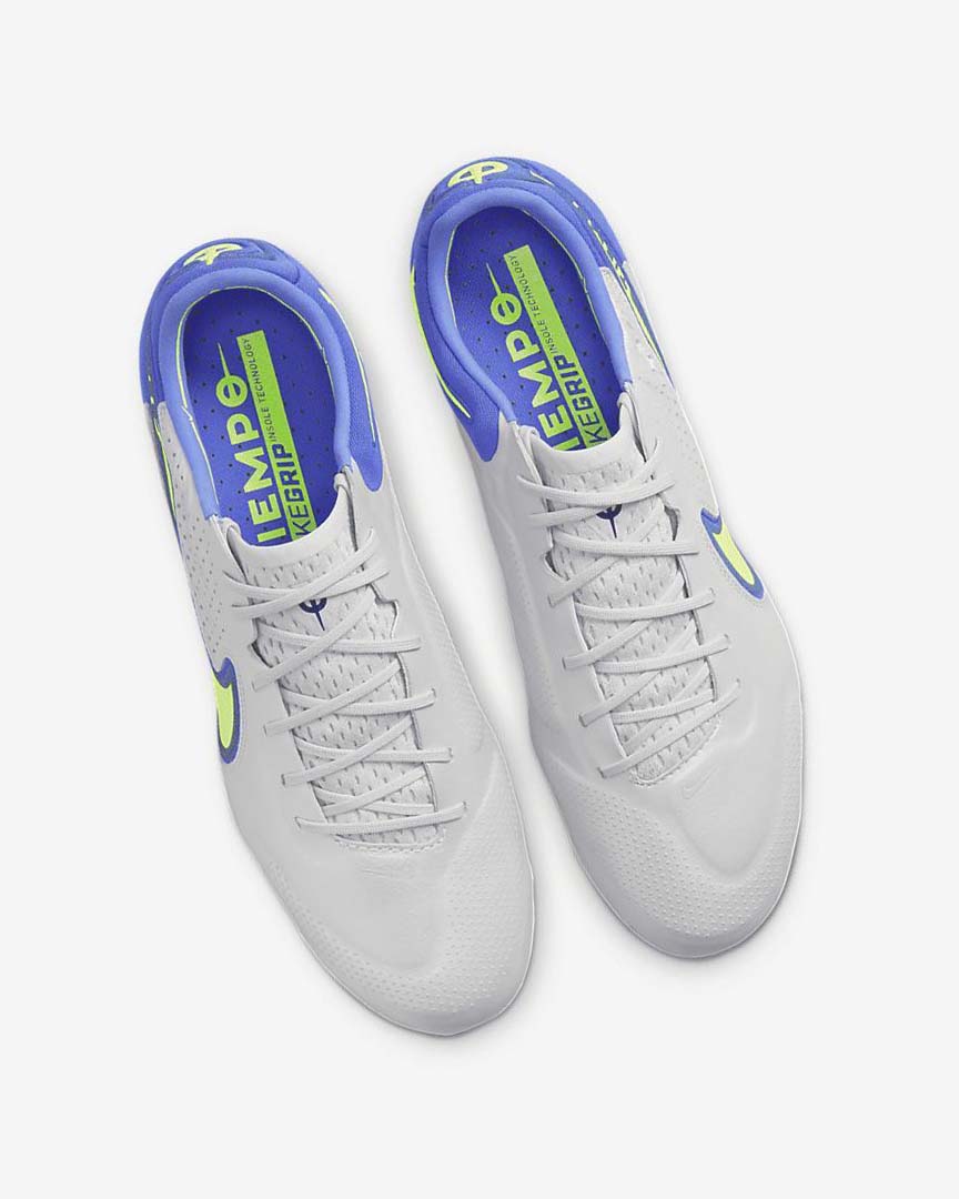 Grey / Blue Women's Nike Tiempo Legend 9 Elite FG Football Boots | UK4543