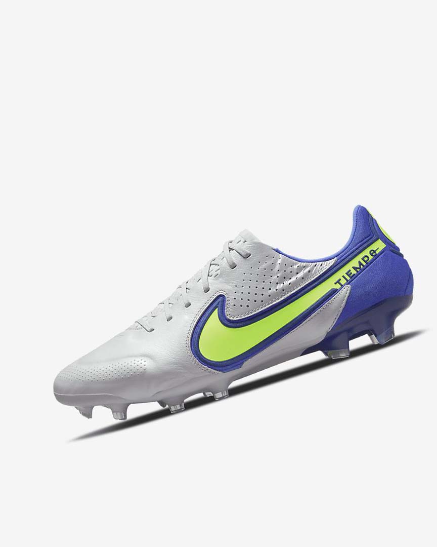 Grey / Blue Women\'s Nike Tiempo Legend 9 Elite FG Football Boots | UK4543