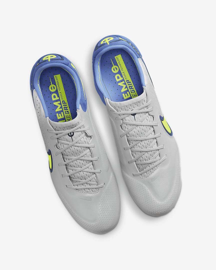 Grey / Blue Women's Nike Tiempo Legend 9 Elite SG-Pro AC Football Boots | UK4973