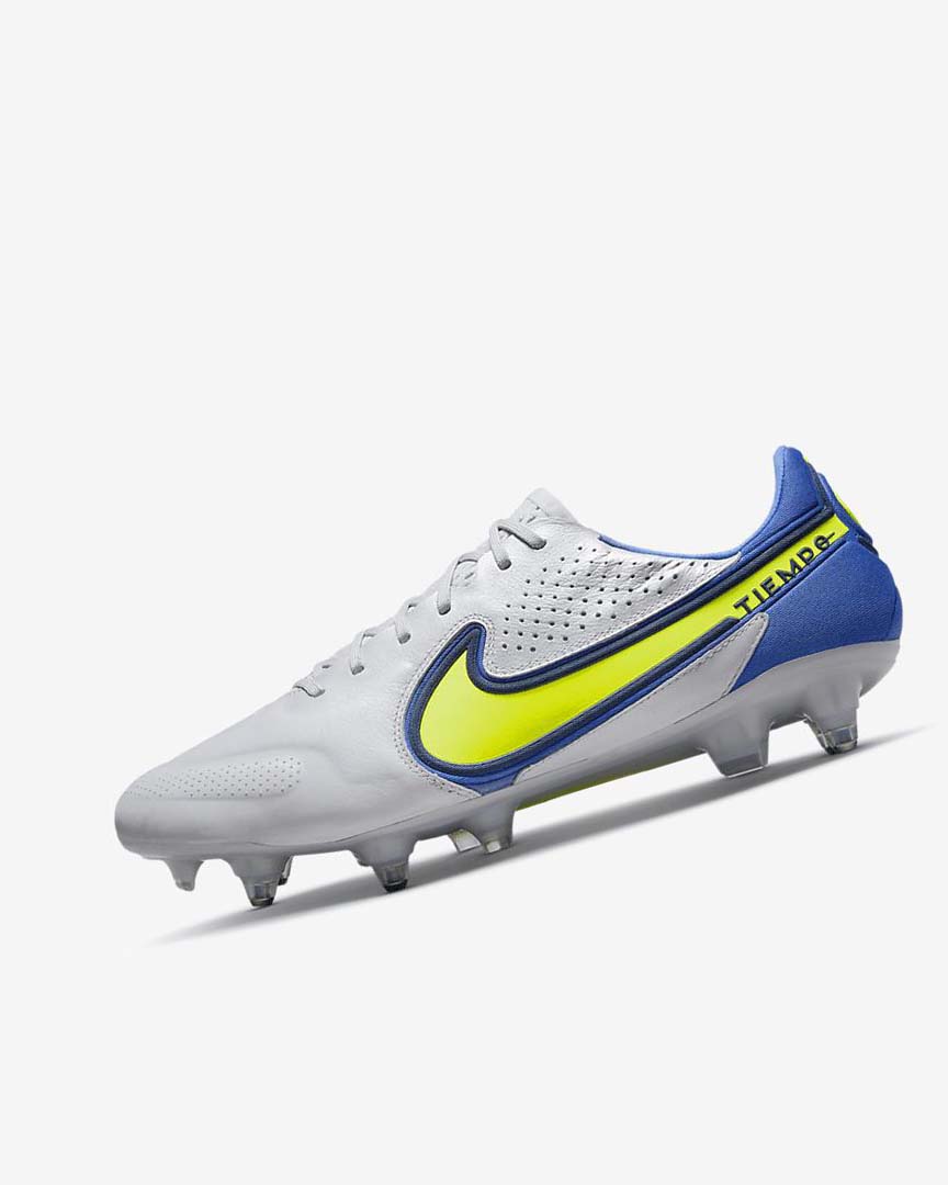 Grey / Blue Women\'s Nike Tiempo Legend 9 Elite SG-Pro AC Football Boots | UK4973