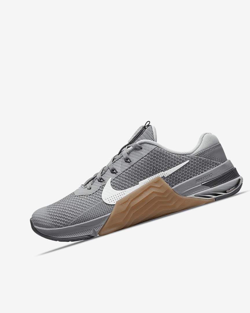 Grey / Brown / Dark Grey / White Women\'s Nike Metcon 7 Training Shoes | UK5243