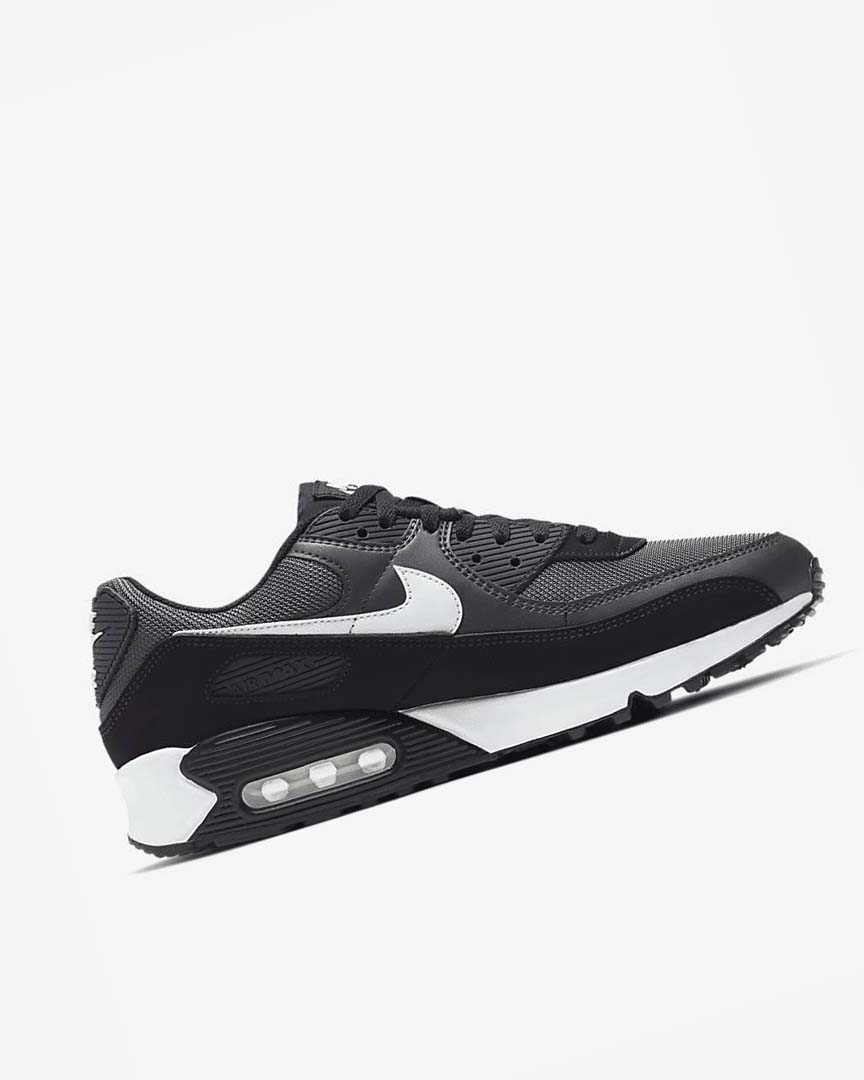 Grey / Dark Grey / Black / White Men's Nike Air Max 90 Casual Shoes | UK5516