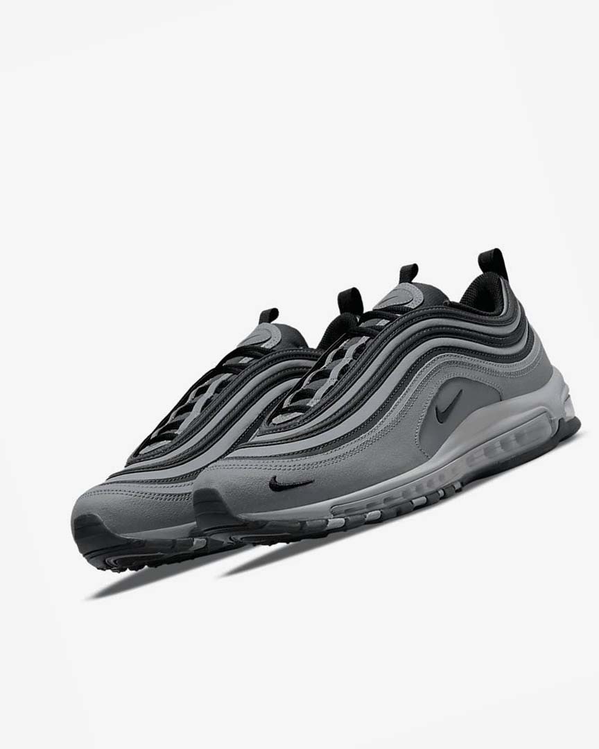 Grey / Dark Grey / Grey / Black Men's Nike Air Max 97 Casual Shoes | UK4800