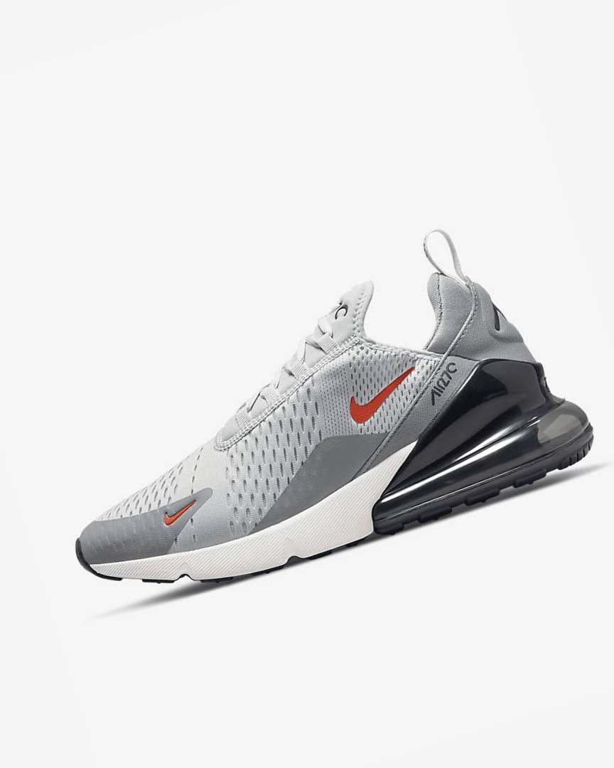 Grey / Grey / Orange Men\'s Nike Air Max 270 Casual Shoes | UK5087