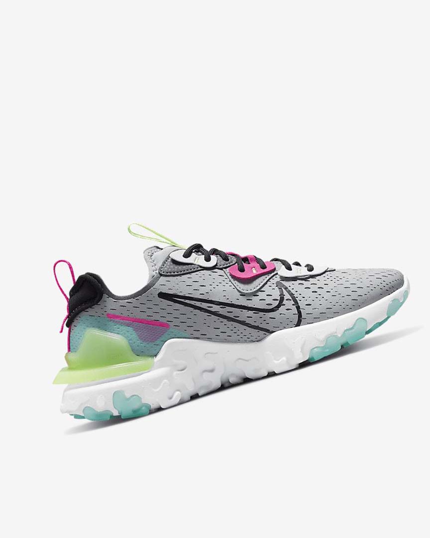 Grey / Grey / Pink / Black Women's Nike React Vision Running Shoes | UK2925