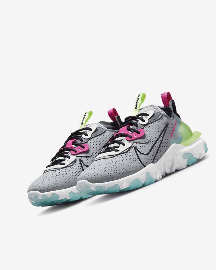 Grey / Grey / Pink / Black Women's Nike React Vision Running Shoes | UK2925