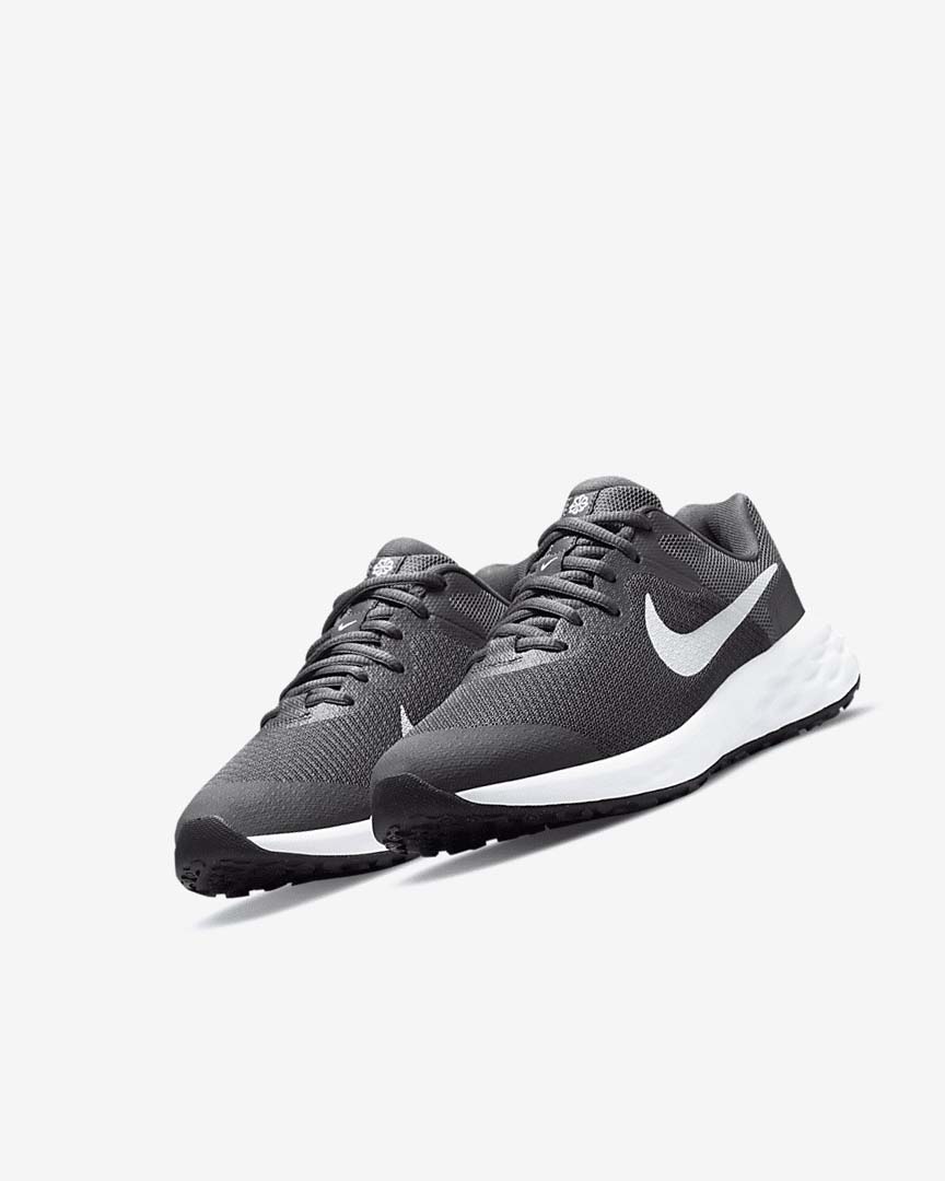 Grey / Grey / White Girls' Nike Revolution 6 Running Shoes | UK2521